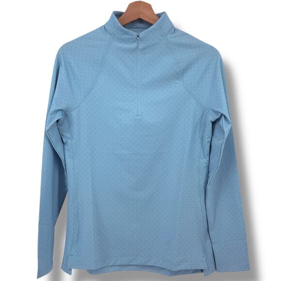 Peter Millar Perth Raglan Sleeve Layering Shirt Women's Sz Small Blue Spruce Geo - Picture 1 of 9